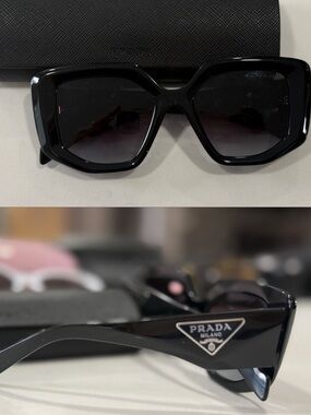 Prada Black Oversized Geometric Sunglasses